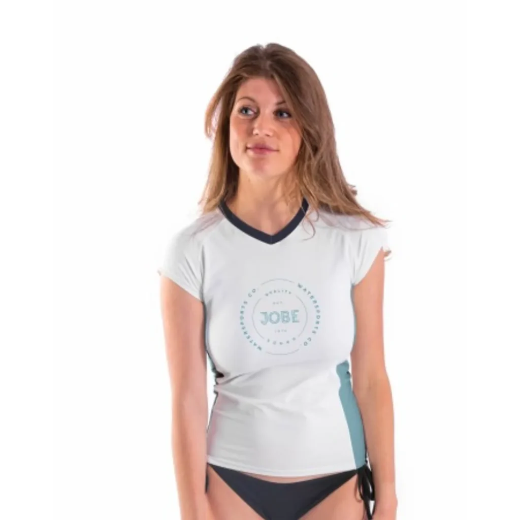 Jobe Rash Guard Shortsleeve Kadın V-Neck Beyaz