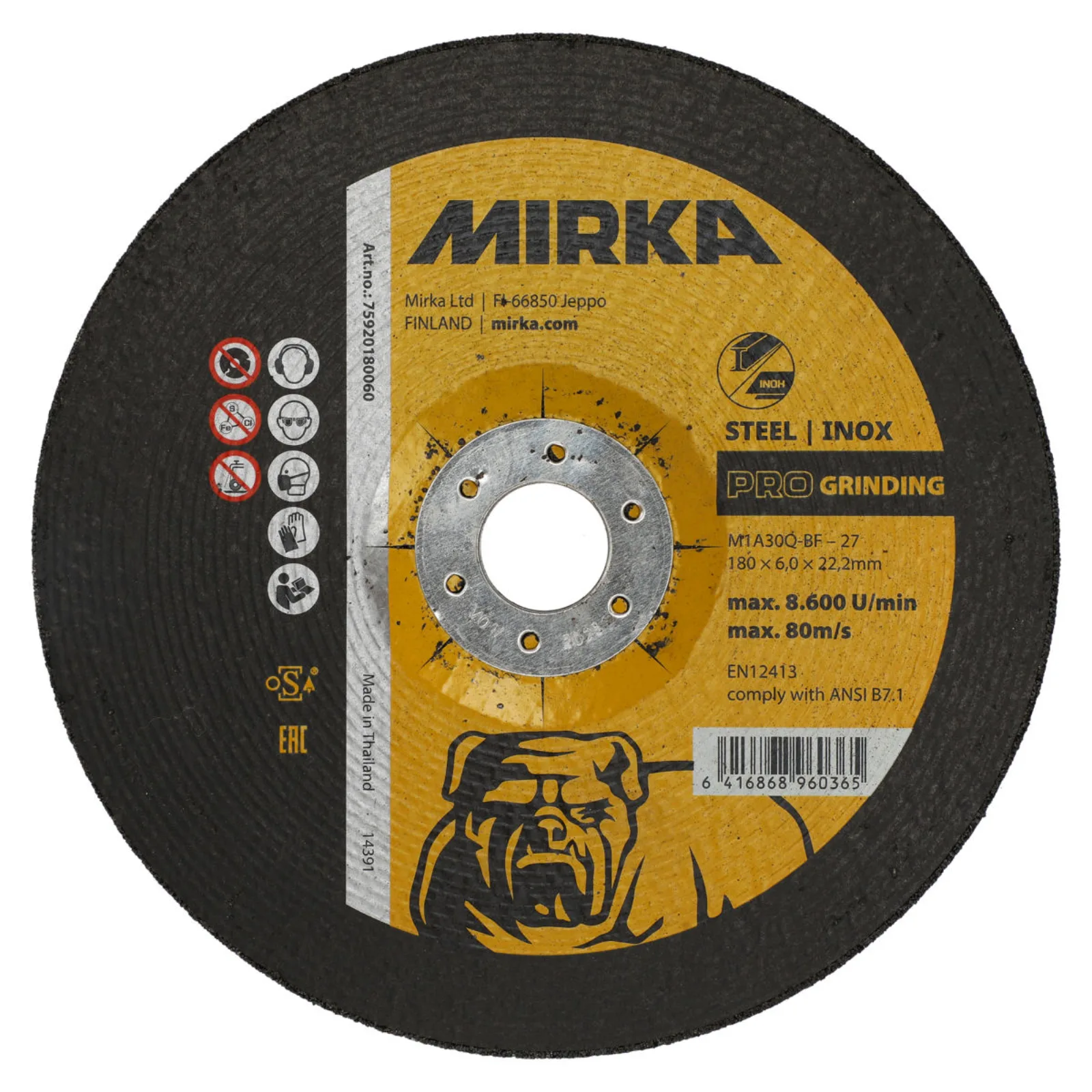 Mirka PRO Grinding 180x6,0x22,2mm M1A30R-BF I/S