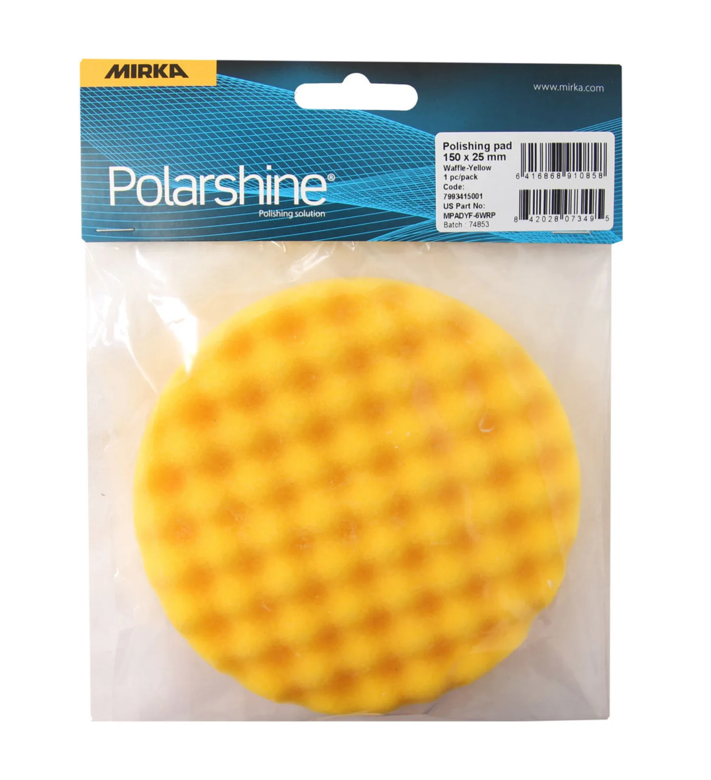 Mirka 150 × 25 mm Sarı Waffle Cila Süngeri