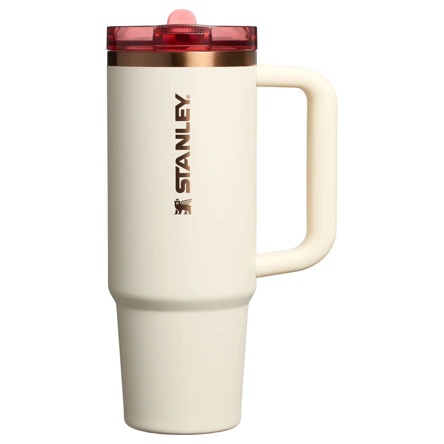 Stanley Quencher ProTour Pipetli Kapak Tumbler – Krem Pembe Gül Altın