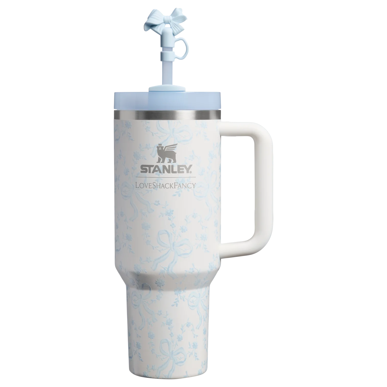 Stanley 1913 x LoveShackFancy Quencher H2.0 Flowstate Tumbler – Coquette Bow - Winter Ice