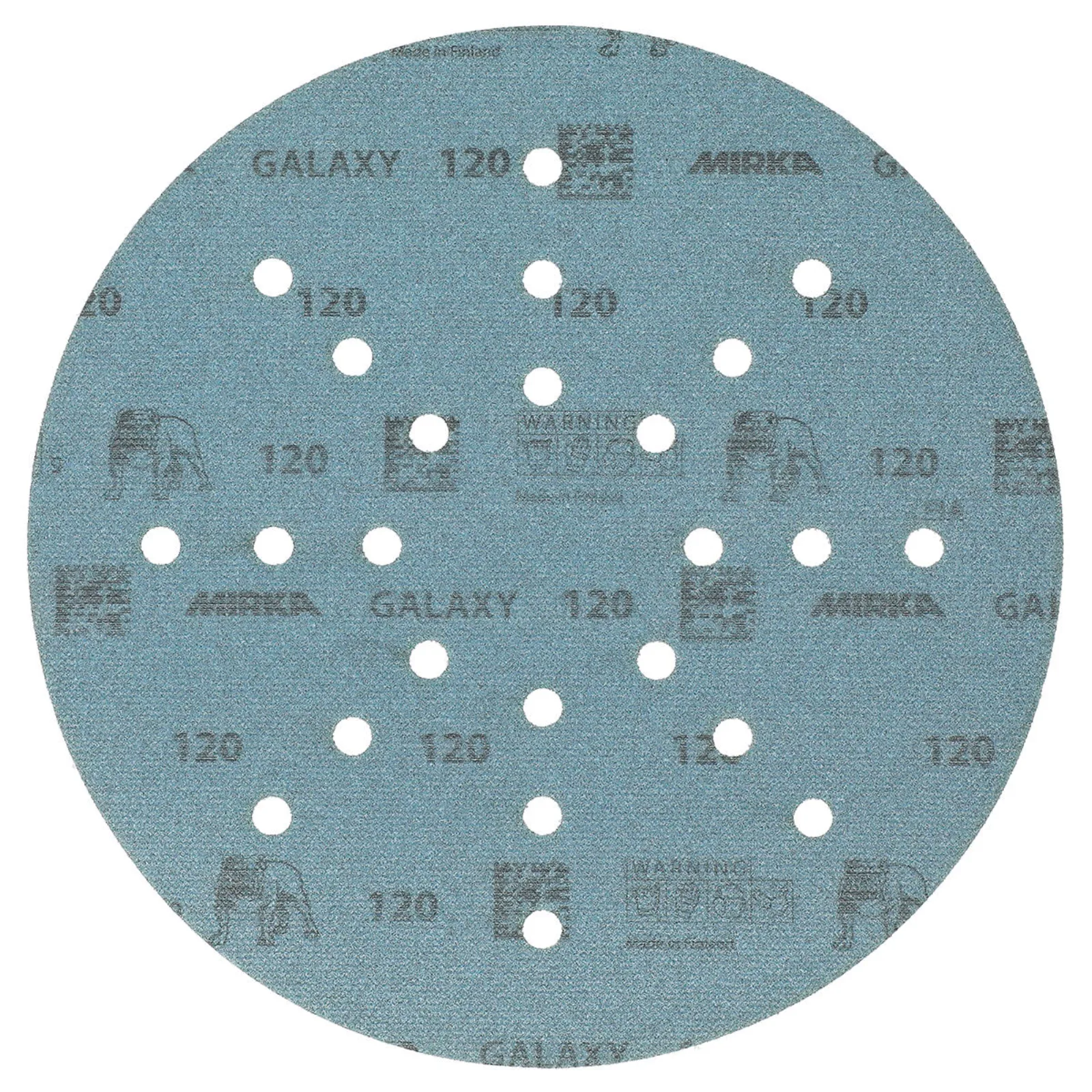 Mirka 225 mm GALAXY Premium Zımpara Diski P120 24 Delik — 25'li Paket
