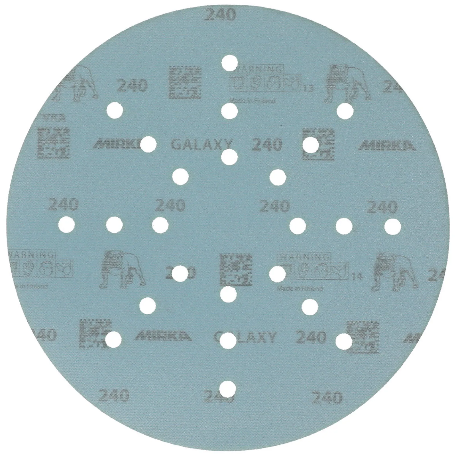 Mirka 225 mm GALAXY Premium Zımpara Diski P240 24 Delik — 25'li Paket