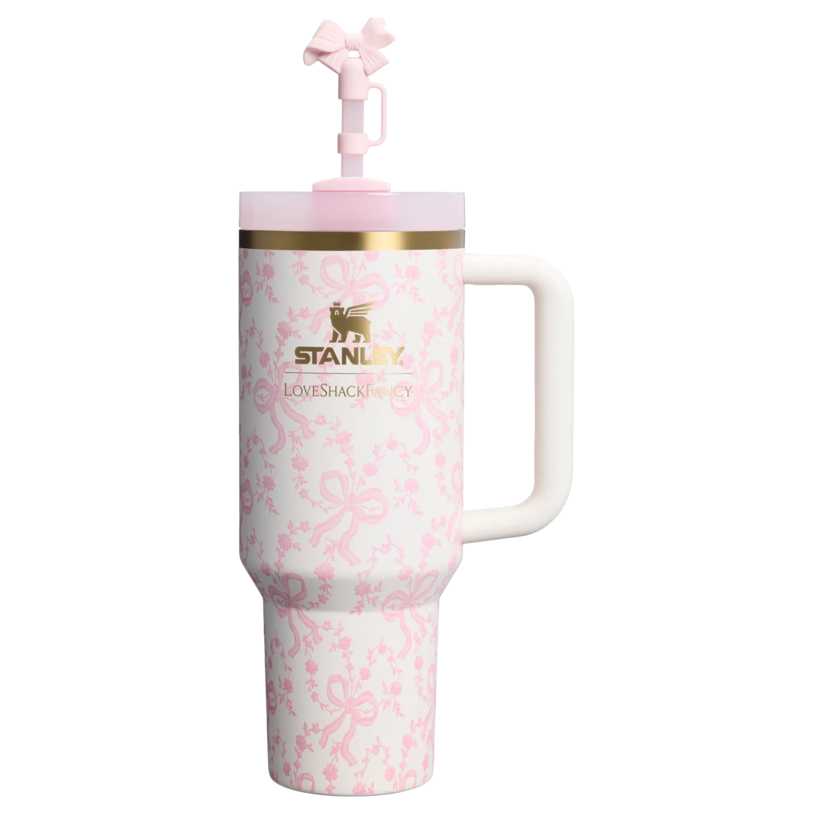 Stanley 1913 x LoveShackFancy Quencher H2.0 Flowstate Tumbler – Coquette Bow - Chantilly