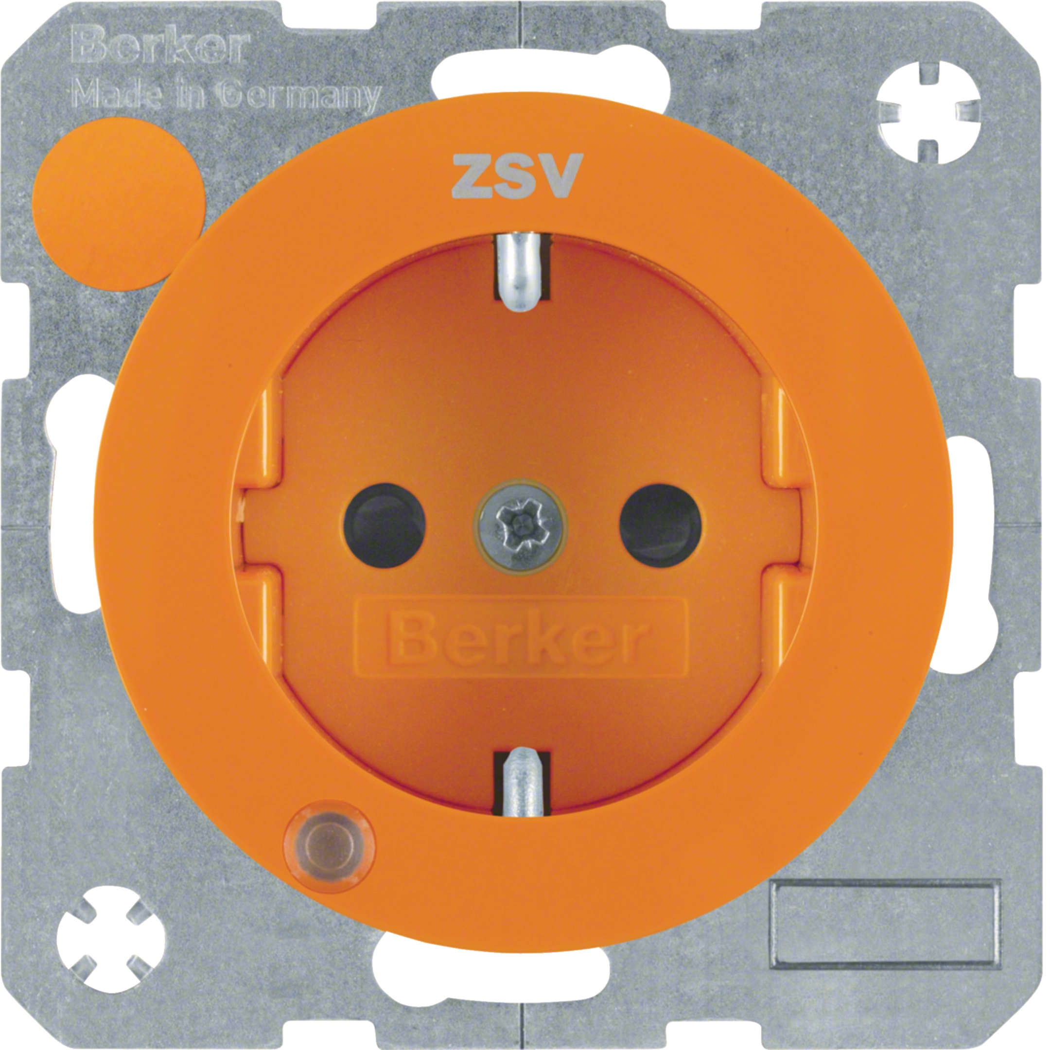 Berker R.3 Priz LED+"ZSV" Baskı. Gelişmiş Kontak Koruma - Vidalı