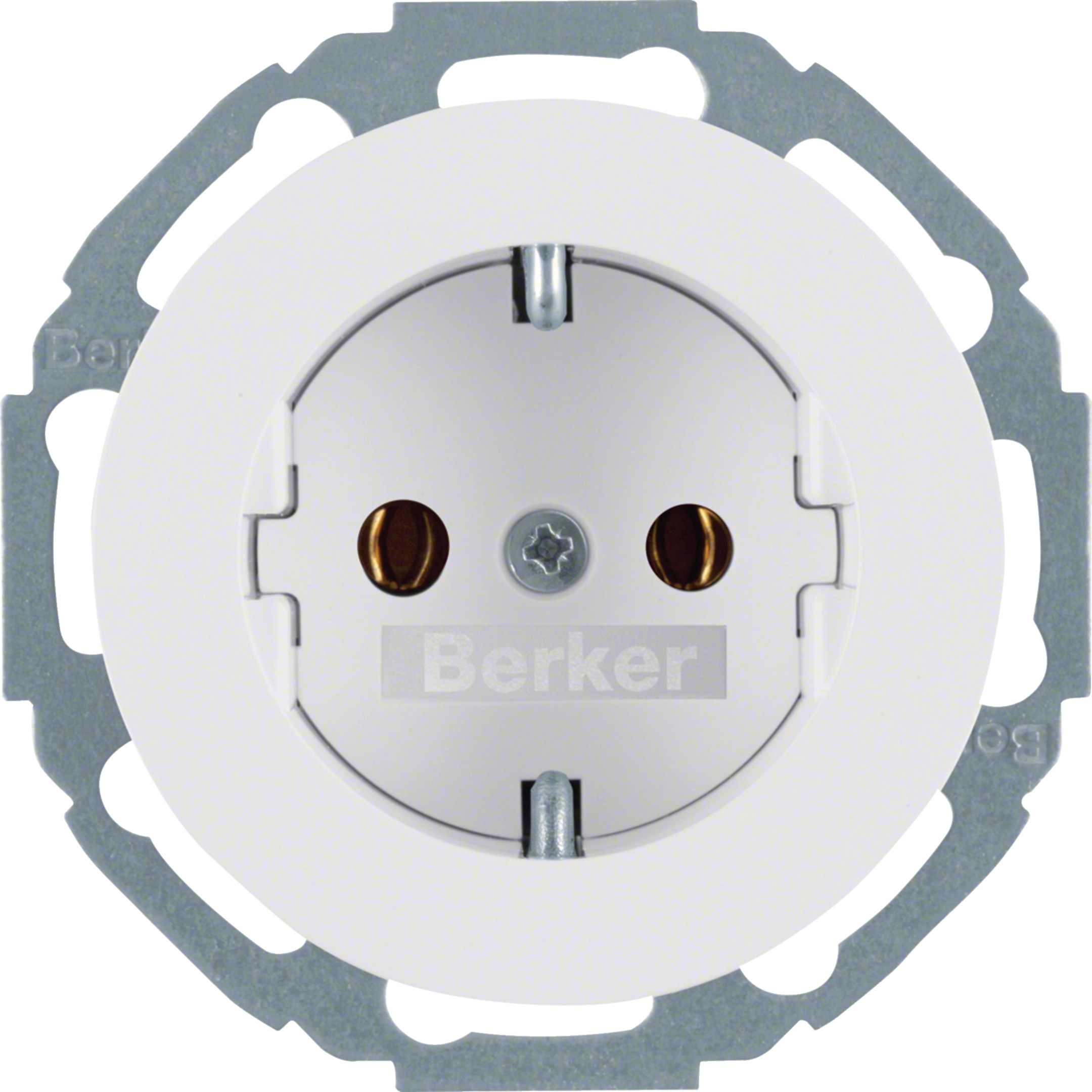 Berker R.3 Priz 45° - Parlak Beyaz