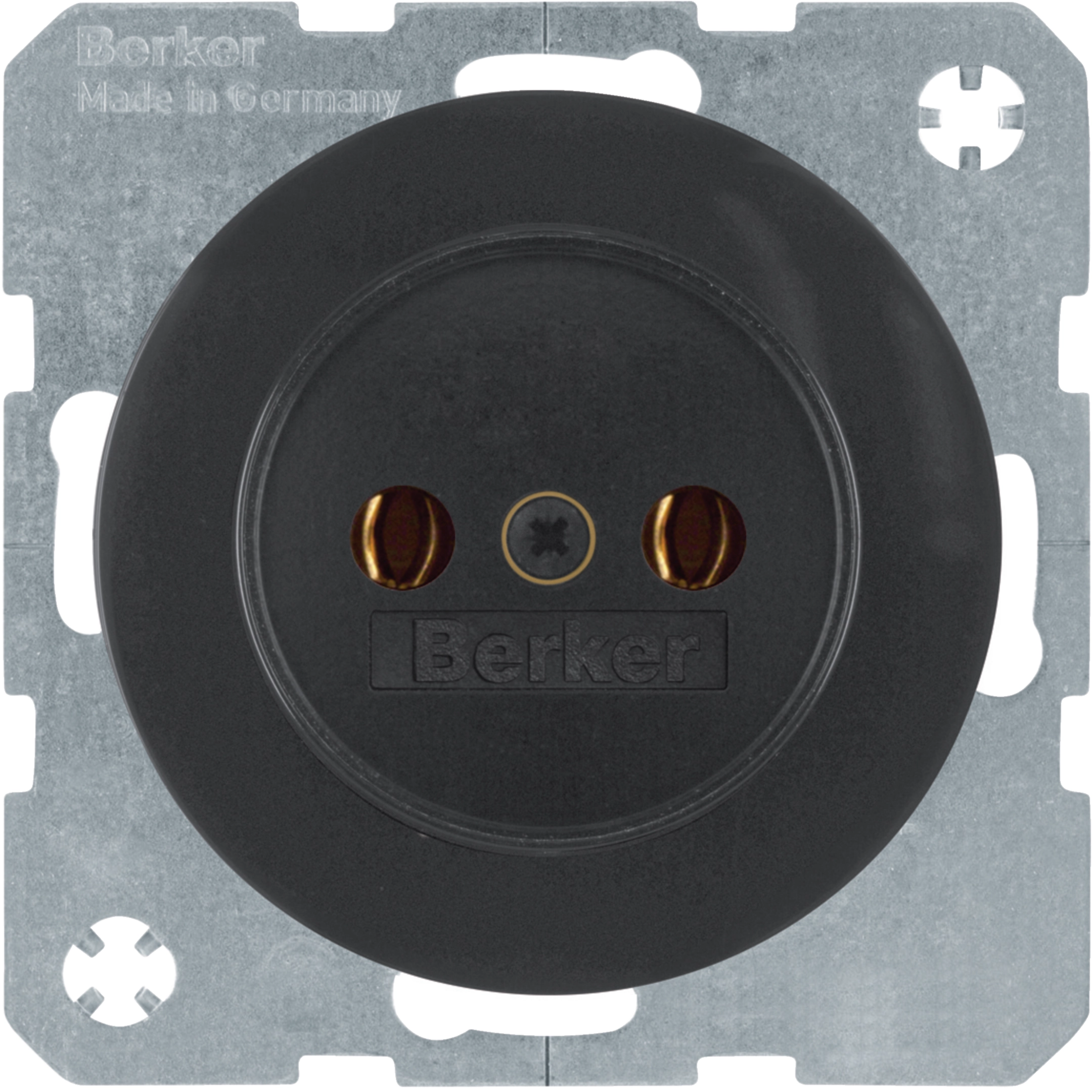 Berker R.3 Topraklı Priz Kontağı - Parlak Siyah