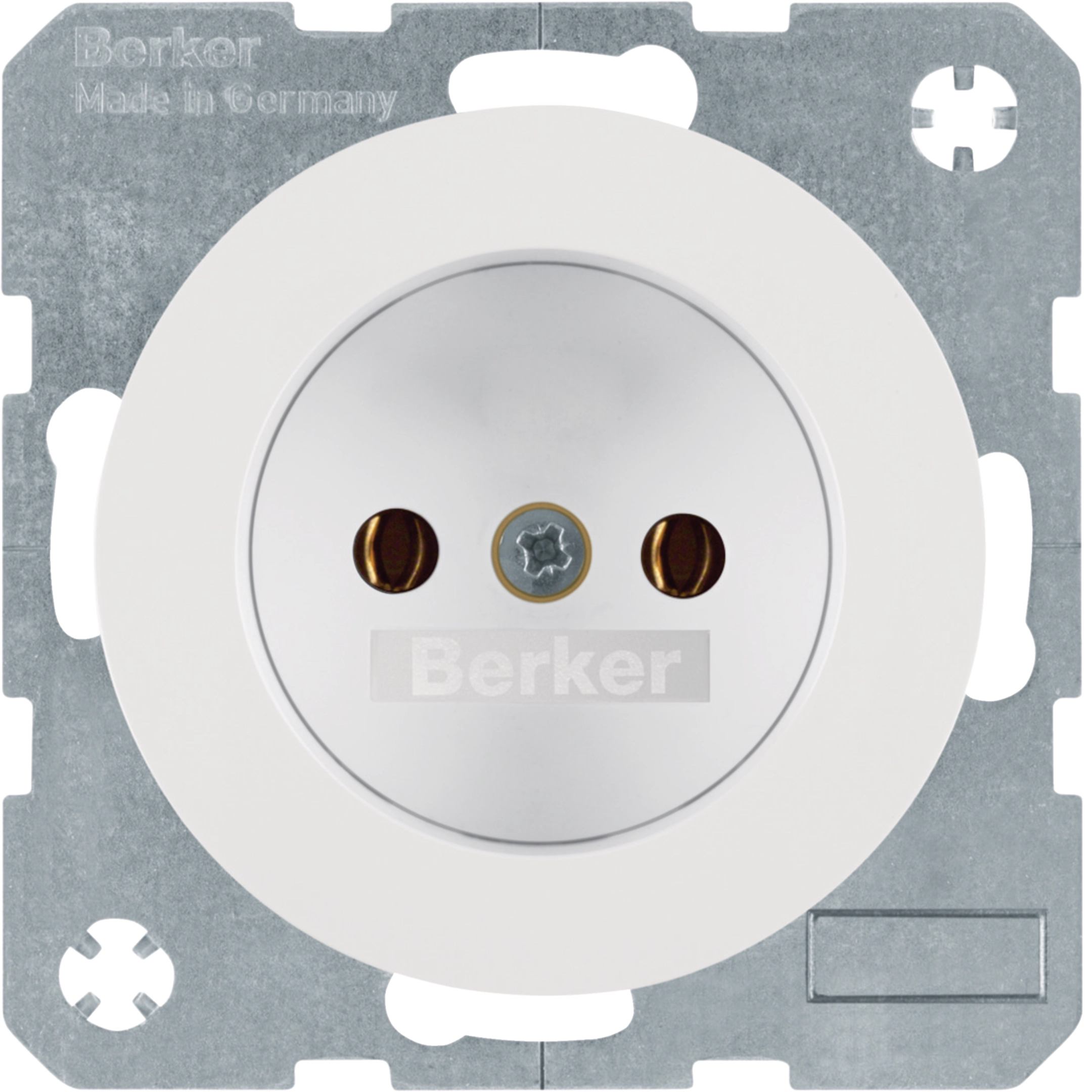 Berker R.3 Topraklı Priz Kontağı - Parlak Beyaz