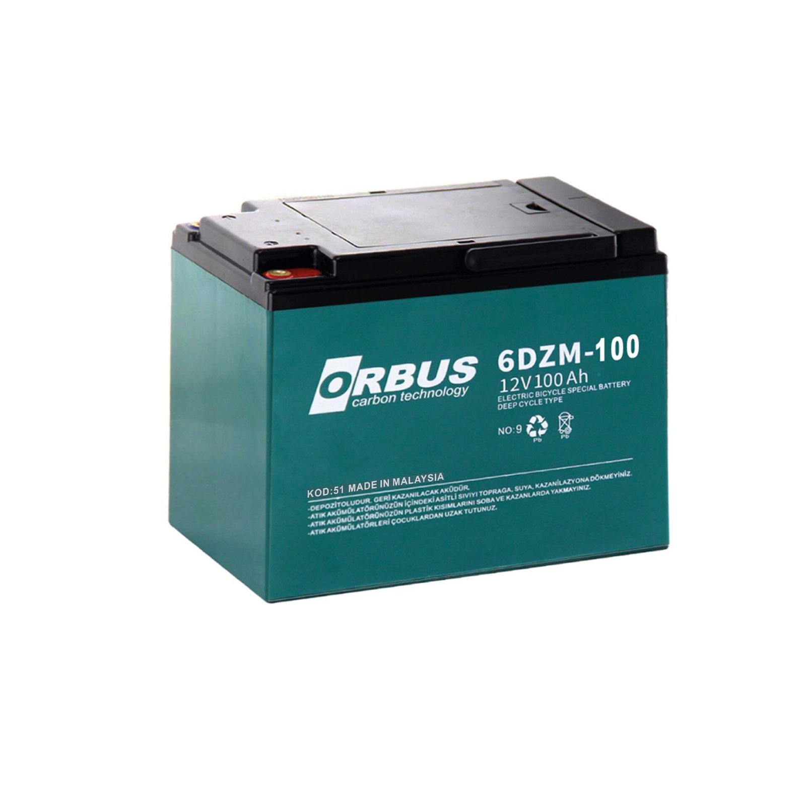Orbus 12v 100 Ah Elektrikli Bisiklet Aküsü