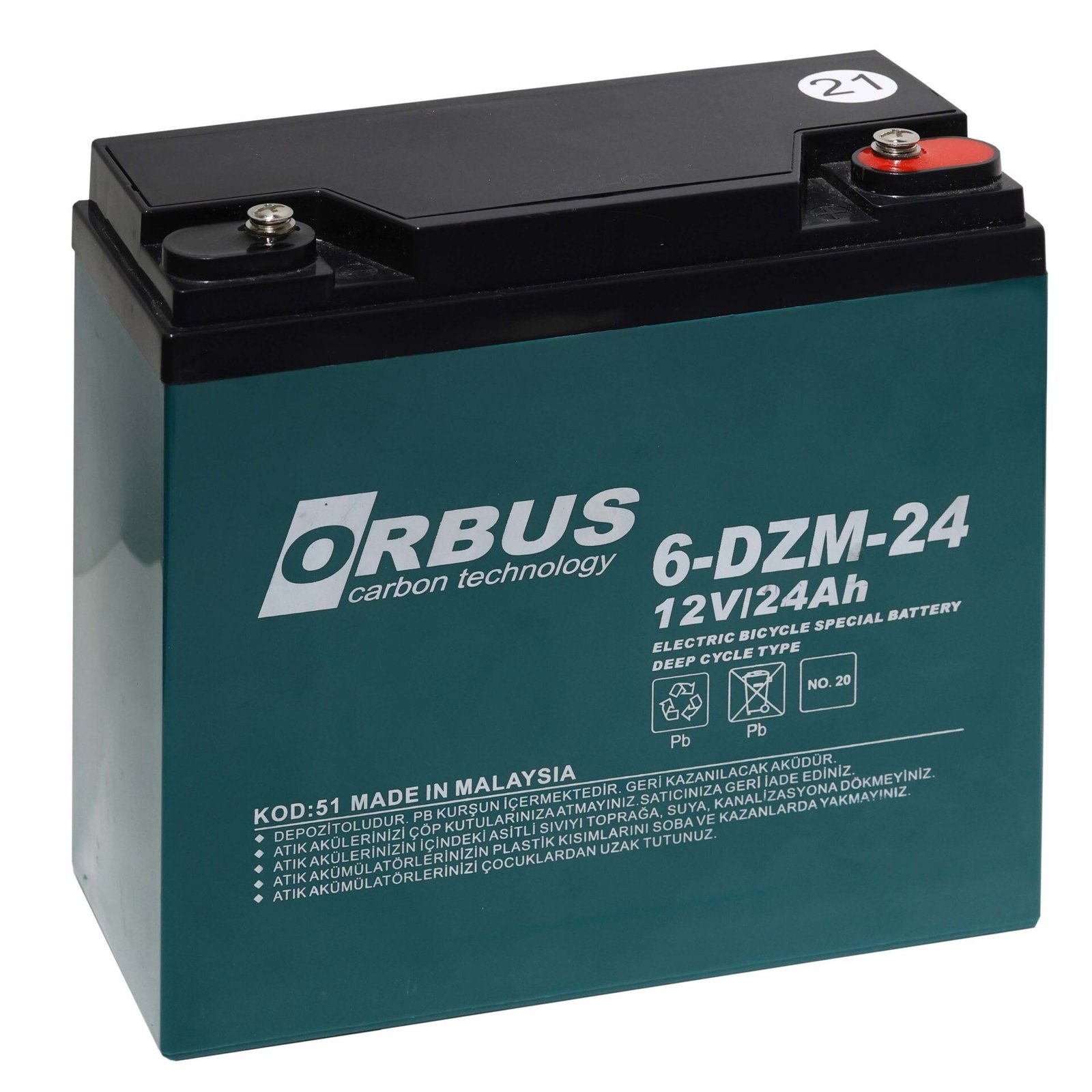 Orbus 12v 24 Ah Elektrikli Bisiklet Aküsü