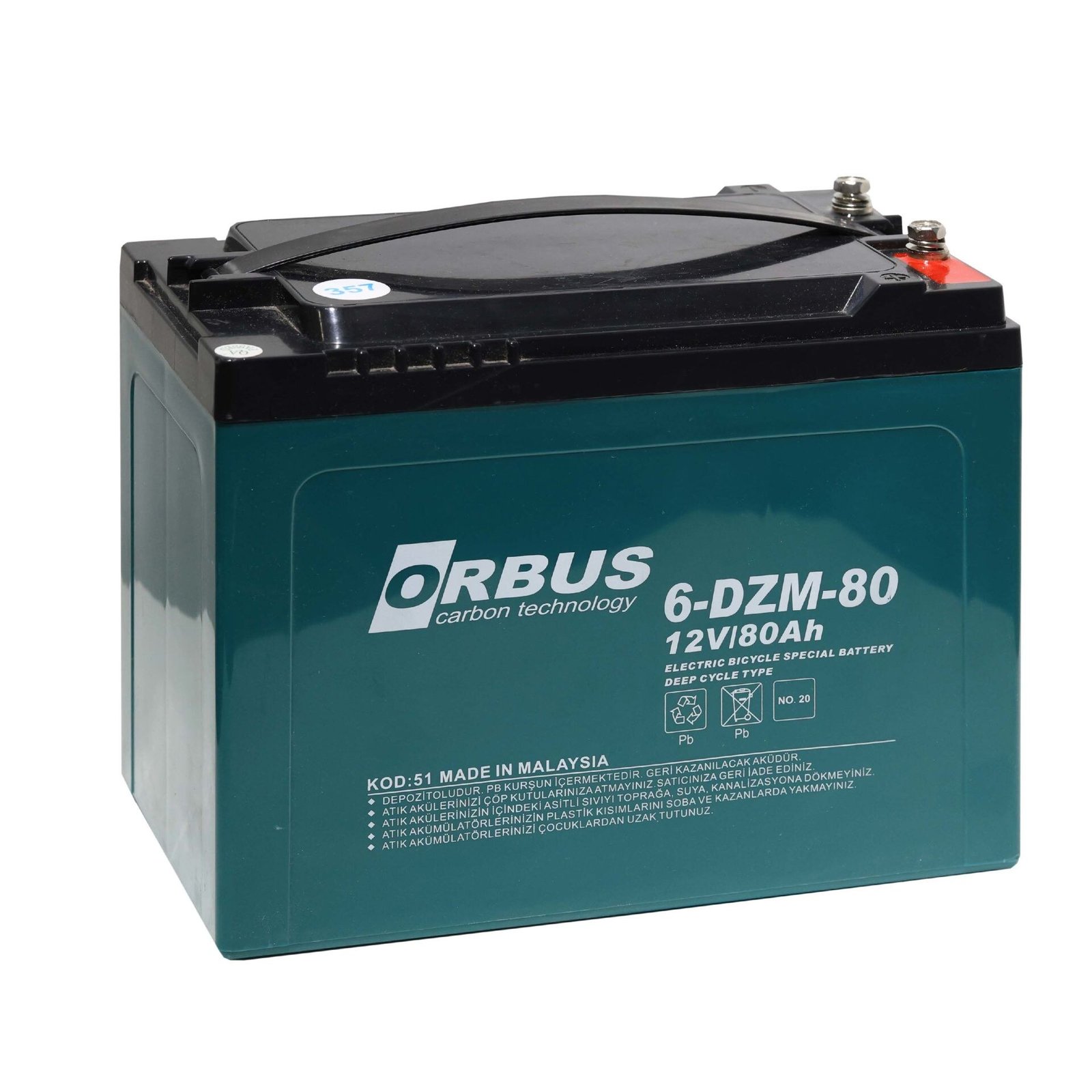 Orbus 12v 80 Ah Elektrikli Bisiklet Aküsü