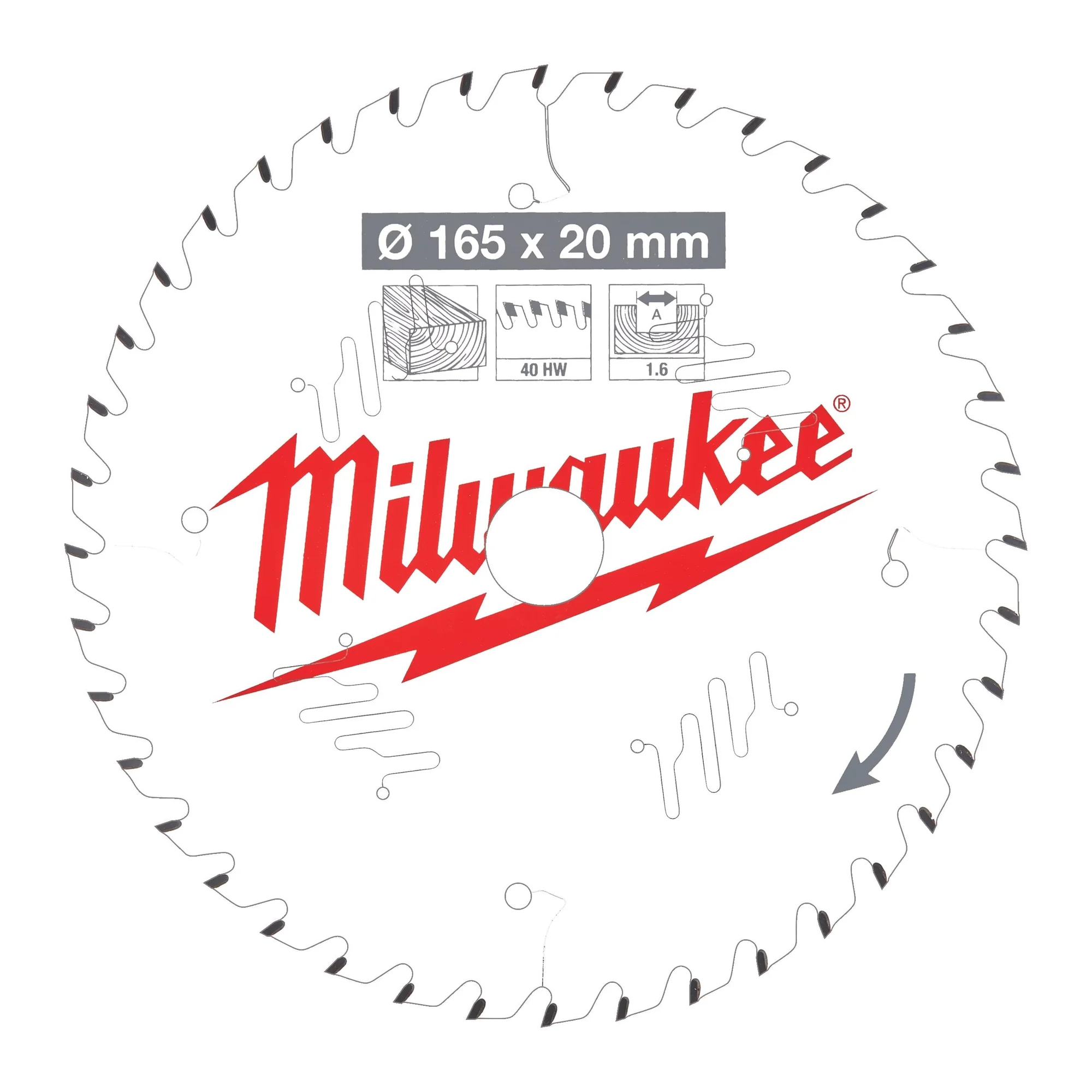 Milwaukee Daire Testere CSB PW 165 × 20 × 1,6 × 40DİŞ M18 FPS55