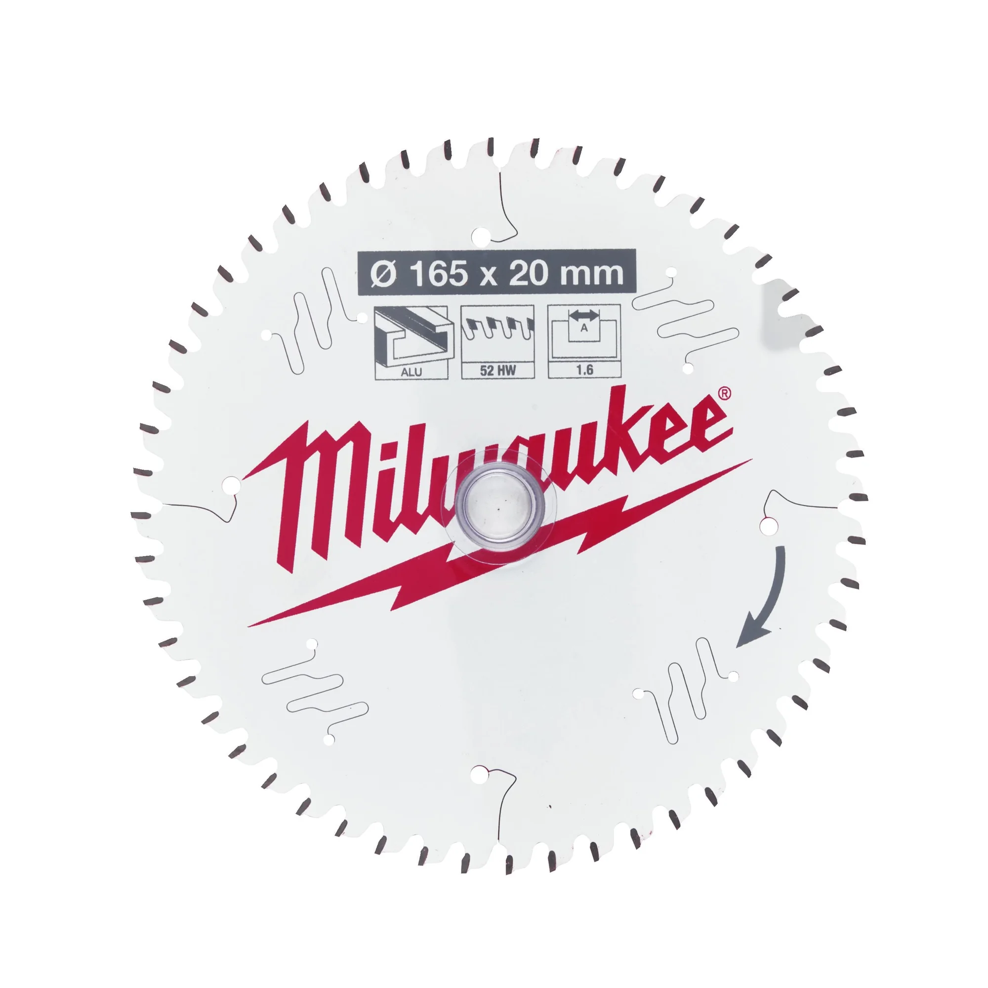 Milwaukee Daire Testere Alüminyum 165 × 20 × 1,6 × 52ATB