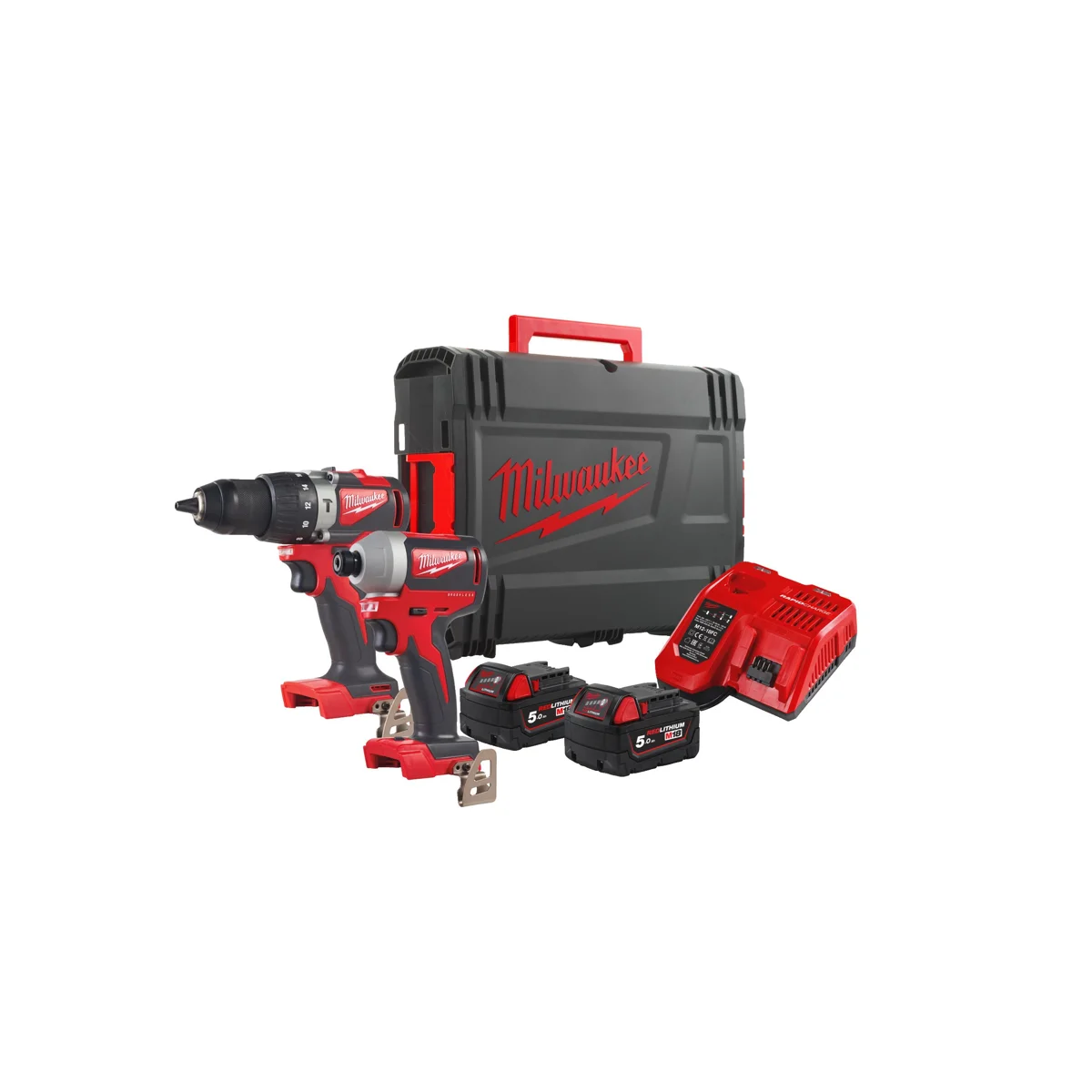 Milwaukee M18 Blpp2a2-502x Kömürsüz Darbeli Matkap Ve Kömürsüz 1/4 ̋ Hex Darbeli Vidalama İkili Set