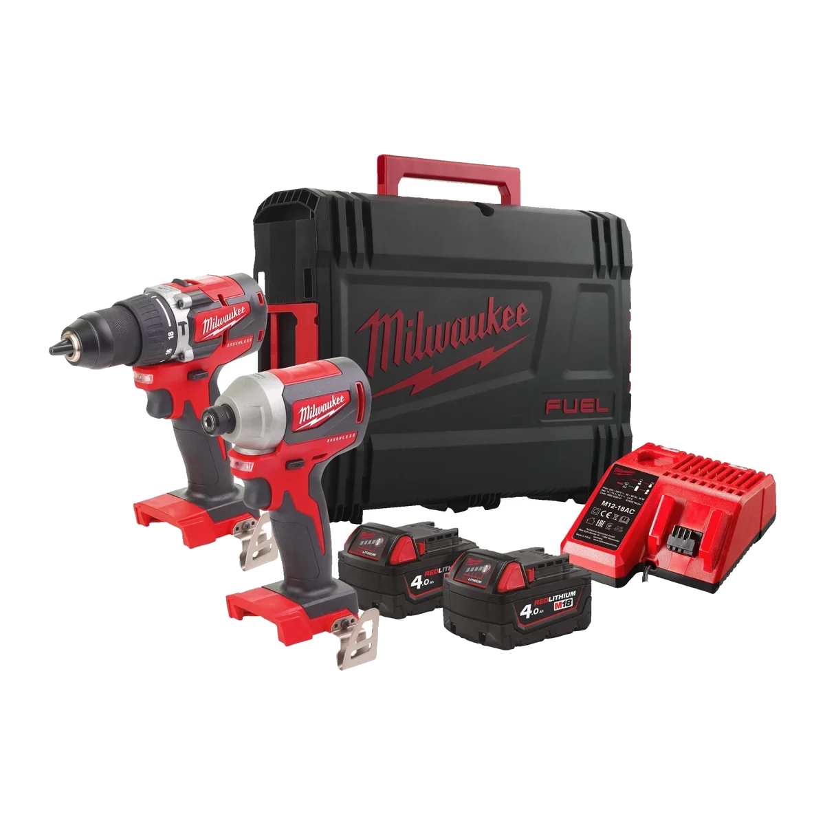 Milwaukee M18 Cblpp2a-402c Kömürsüz Darbeli Matkap Ve 1/4 ̋ Hex Darbeli Vidalama İkili Set