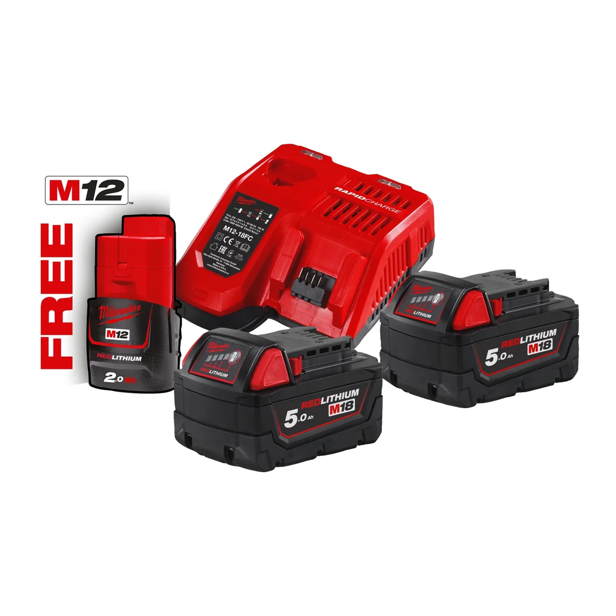 Milwaukee M18 NRG-502 Akü + Şarj Cihazı Paket