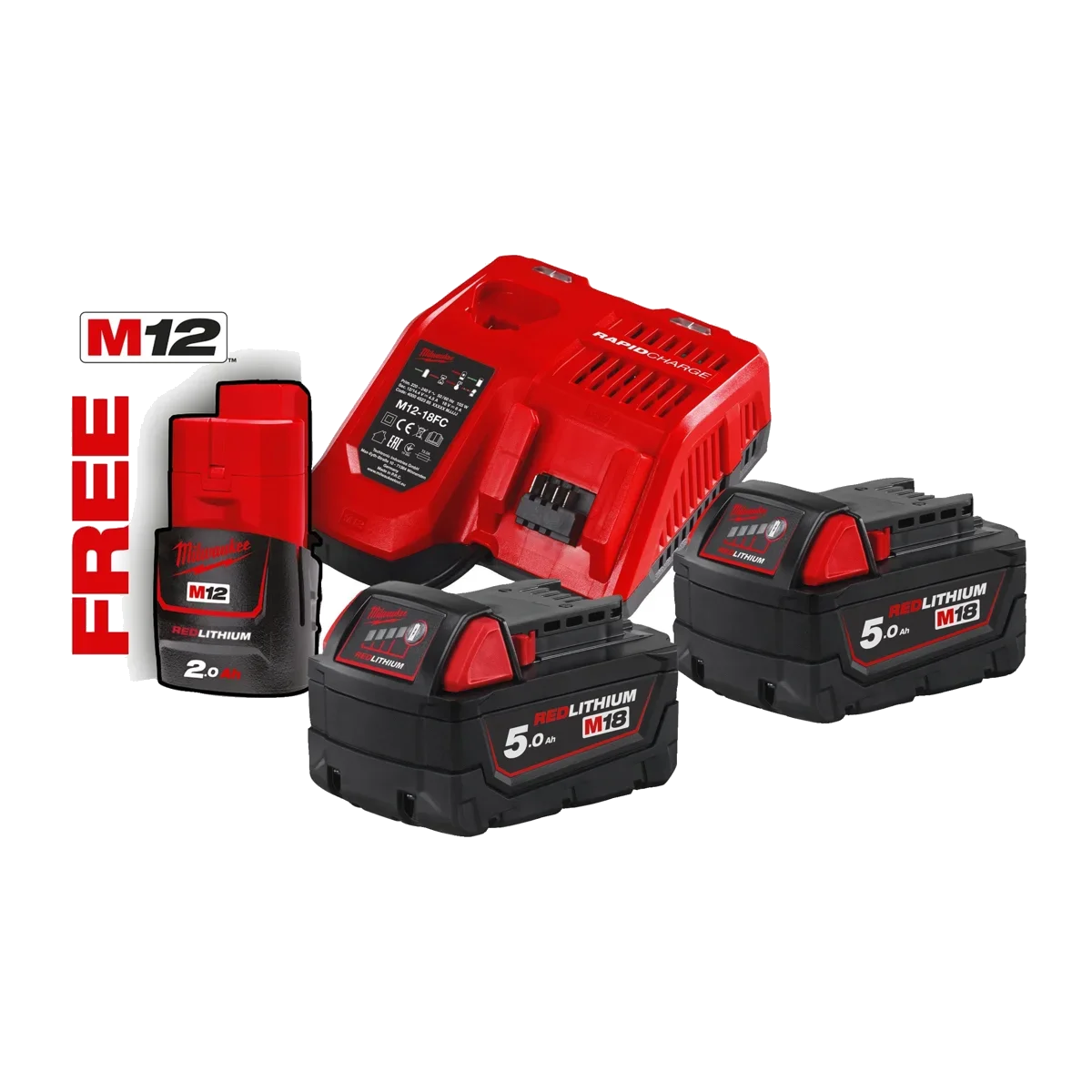 Milwaukee M18 NRG-502 Akü + Şarj Cihazı Paket