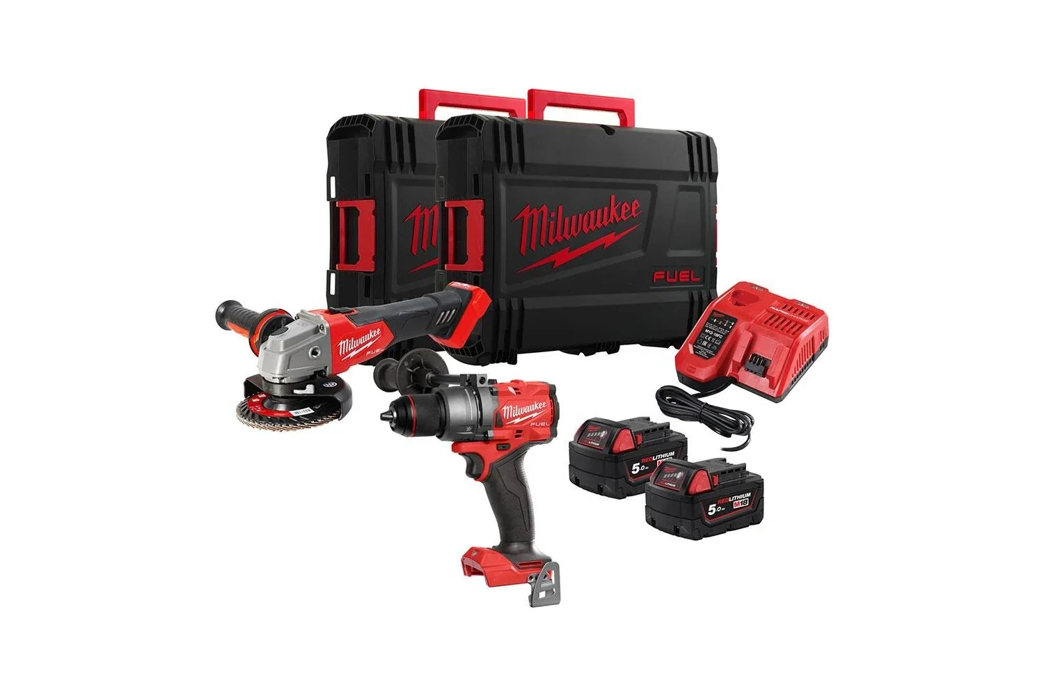 Milwaukee M18 FPP2E3-502X Akülü Darbeli Matkap + Avuç Taşlama Seti