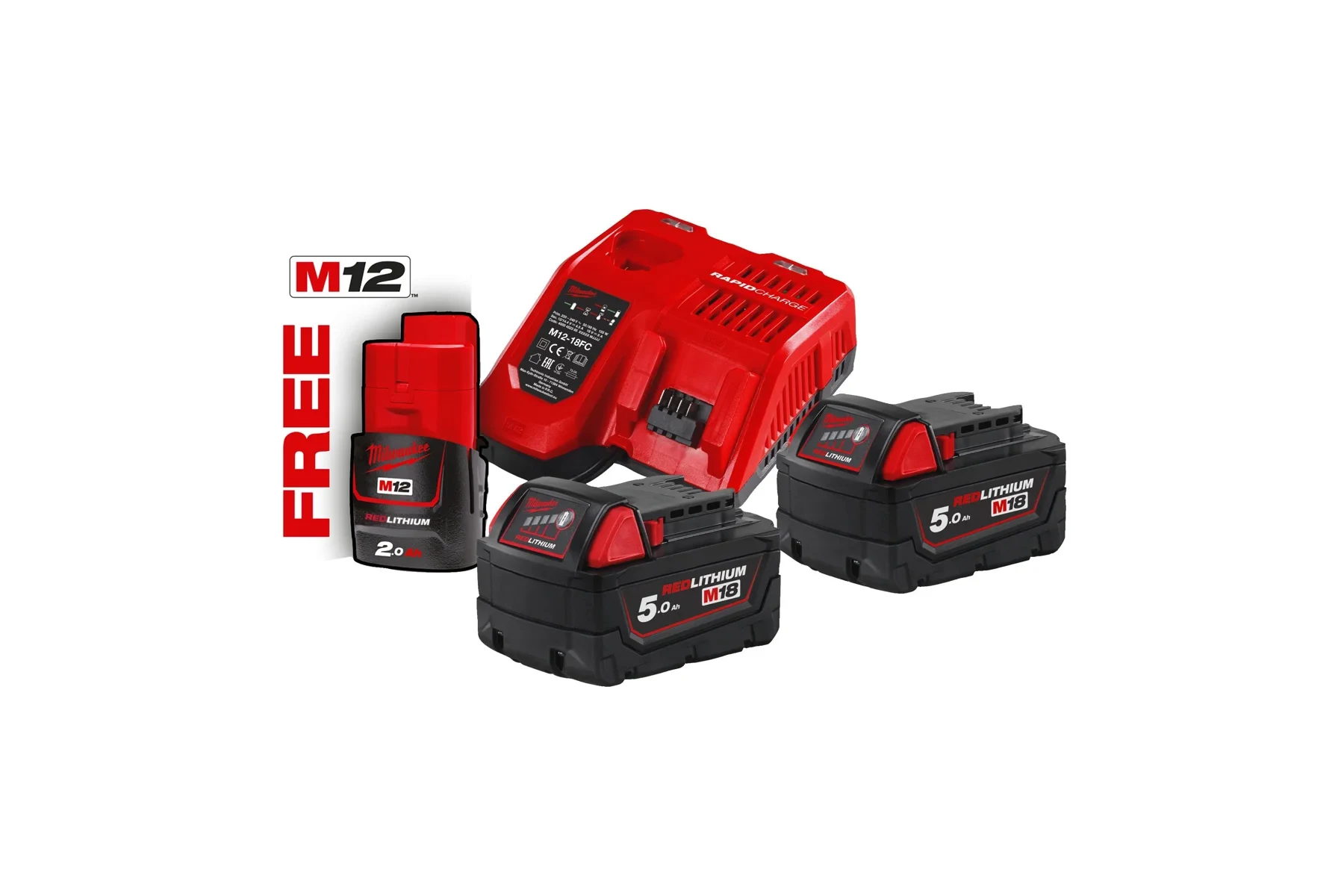Milwaukee M18 NRG-502 Akü + Şarj Cihazı Paket